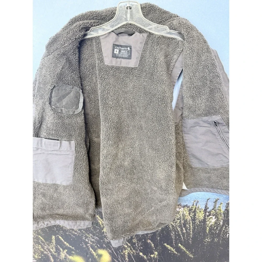 Carhartt Loose Fit Vest Mens XL Washed Duck Sherpa-Lined Patch